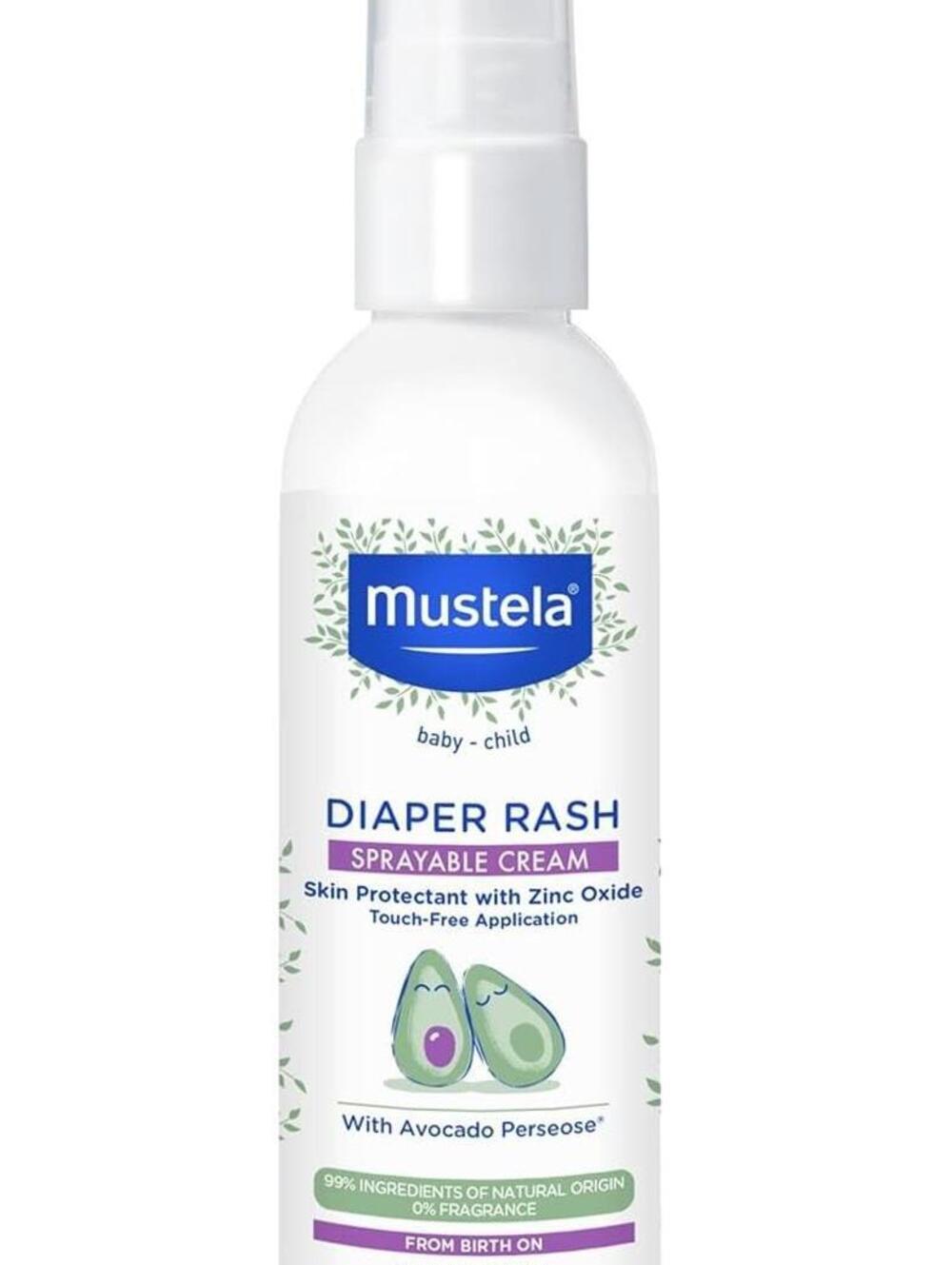 Mustela Baby Diaper Rash Cream Spray, Fragrance-Free 3 fl. oz